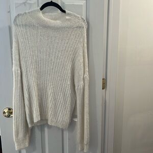 Fluffy drop shoulder sweater